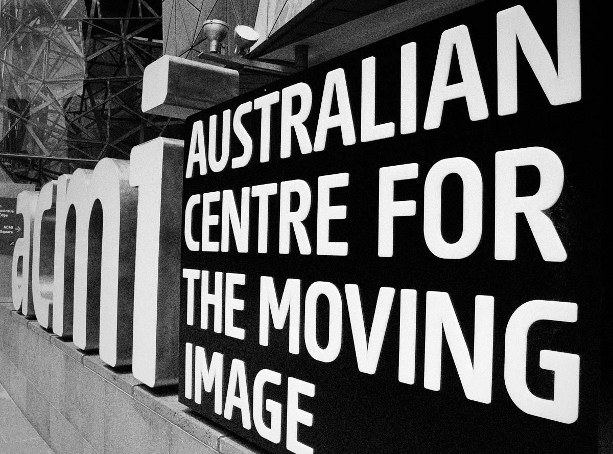 Signage at the entrance to the Australian Centre for the Moving Image