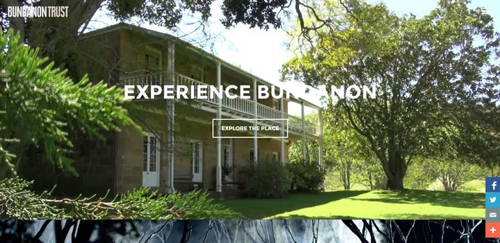 Screenshot of the Bundanon Trust website