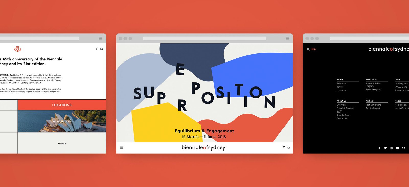 Screenshots of Biennale of Sydney website