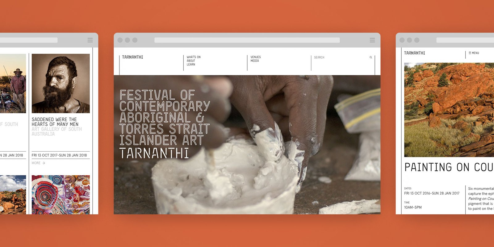 Screenshots of the TARNANTHI website