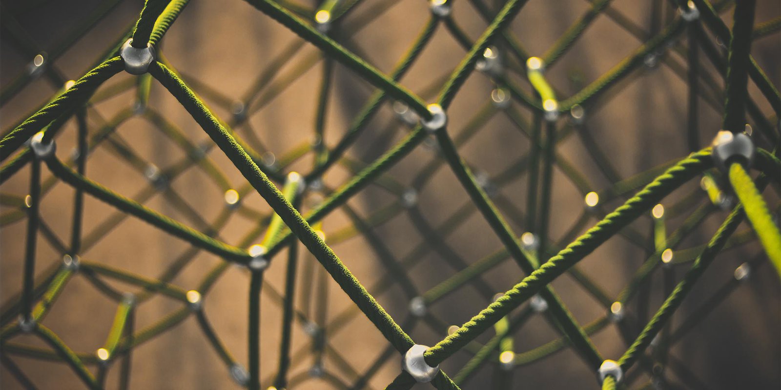 A mesh of interconnected ropes