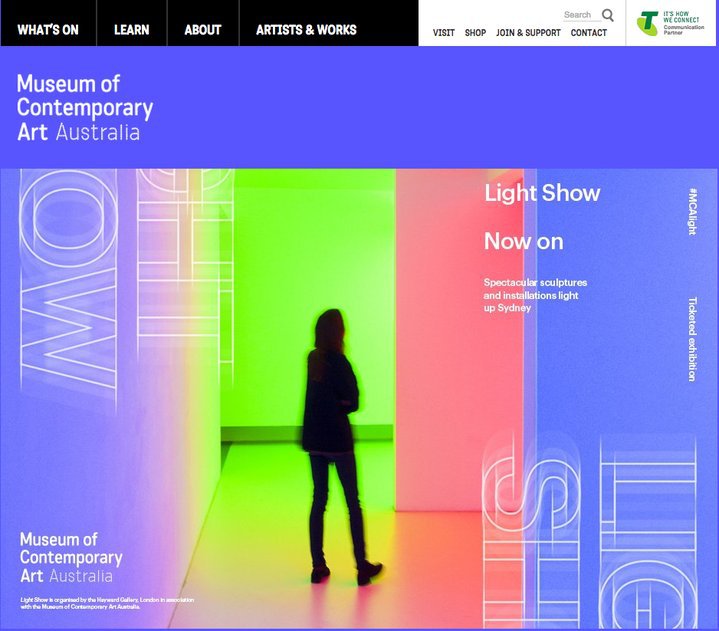 Screenshot of the MCA website